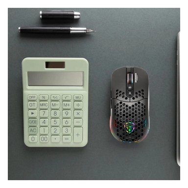 PACK2 MOUSE GAMER MICRONICS WARRIOR NEGRO PARA LAPTOP CON SENSOR DE MOVIMIENTO Y+PAPEL REGALO - 1