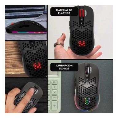 PACK2 MOUSE GAMER MICRONICS WARRIOR NEGRO PARA LAPTOP CON SENSOR DE MOVIMIENTO Y+PAPEL REGALO - 3