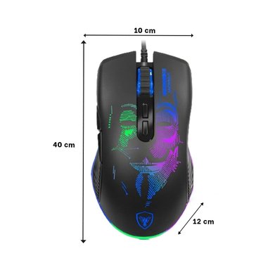 MOUSE GAMER ANONIMUS NEGRO PARA OFICINA CON ALTA PRECISION Y RAPIDEZ Y+PAPEL REGALO - 4