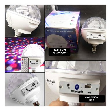 PACK2 FOCO BOCINA BLANCO SILENCIOSO CON DISENO COMPACTO Y SONIDO BLUETOOTH Y+PAPEL REGALO - 3