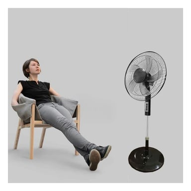 PACK2 CLIMATIZADOR ELECTRICO 16PULG NEGRO CON PLOMO AJUSTABLE MODERNO - 3