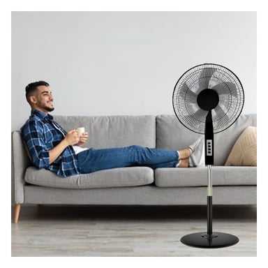 PACK2 CLIMATIZADOR ELECTRICO 16PULG NEGRO CON PLOMO AJUSTABLE MODERNO - 5
