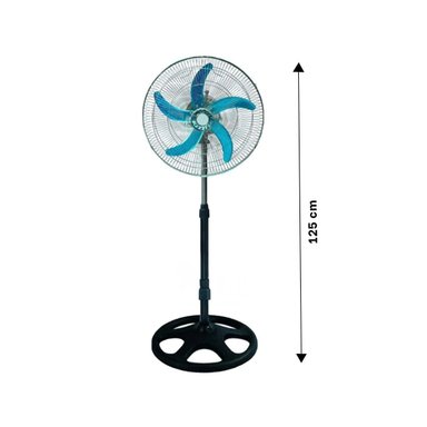 AIREADOR ELECTRICO 18PULG NEGRO CON AZUL SILENCIOSO POTENTE CON BASE Y+PAPEL REGALO - 4