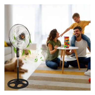 PACK6 VENTILADOR ELECTRICO 16PULG NEGRO CON PLOMO SILENCIOSO CON BASE ESTABLE - 5