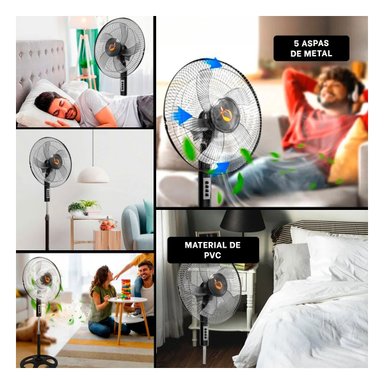 CLIMATIZADOR ELECTRICO 16PULG NEGRO CON PLOMO OSCILANTE SILENCIOSO Y+POST IT - 5