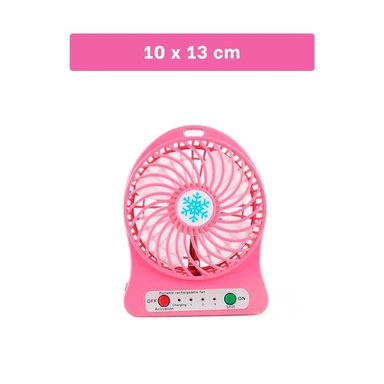 PACK4 VENTILADOR MINI PORTATIL RECARGABLE ROSADO CON CARGA RAPIDA USB - 4
