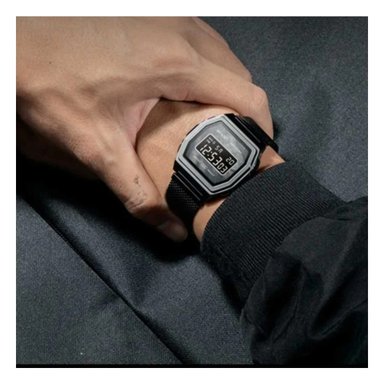 PACK4 WATCH SKMEI NEGRO CON PANTALLA DIGITAL Y DISENO MASCULINO Y+PAPEL REGALO - 1