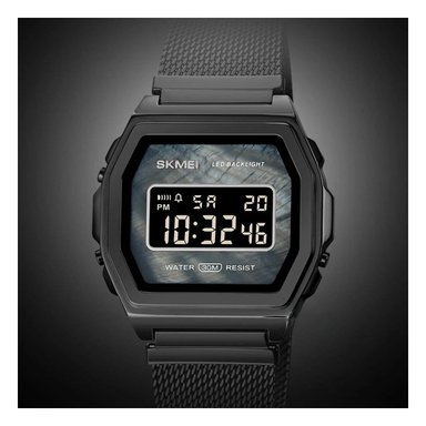 PACK4 WATCH SKMEI NEGRO CON PANTALLA DIGITAL Y DISENO MASCULINO Y+PAPEL REGALO - 5