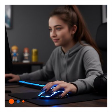 PACK4 MOUSE GAMER LIGKT NEGRO CON SENSOR OPTICO PRECISO Y+REGALO STICKER - 5