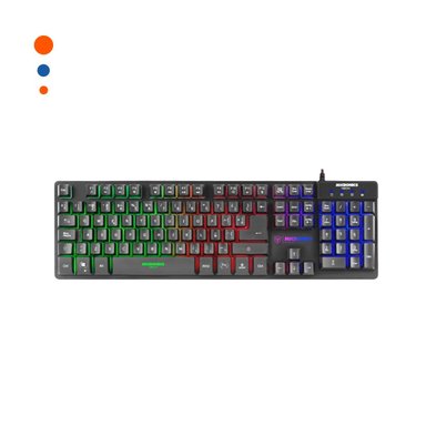 SET GAMER MACHINE 2 NEON NEGRO CON TECLADO RGB Y MOUSE CON DISENO NEON Y+PAPEL REGALO - 1