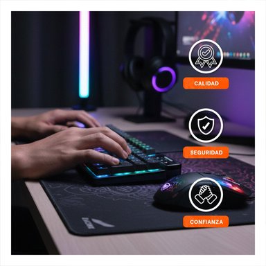 SET GAMER MACHINE 2 NEON NEGRO CON TECLADO RGB Y MOUSE CON DISENO NEON Y+PAPEL REGALO - 3