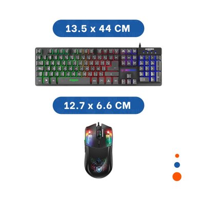 SET GAMER MACHINE 2 NEON NEGRO CON TECLADO RGB Y MOUSE CON DISENO NEON Y+PAPEL REGALO - 4