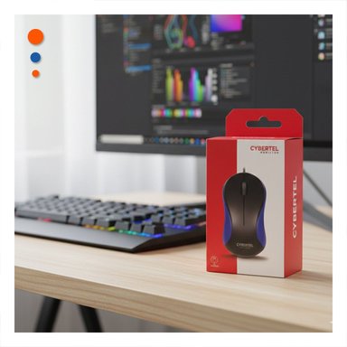 PACK4 MOUSE CYBERTEL AZUL Y NEGRO USB CON DISENO DEPORTIVO - 2