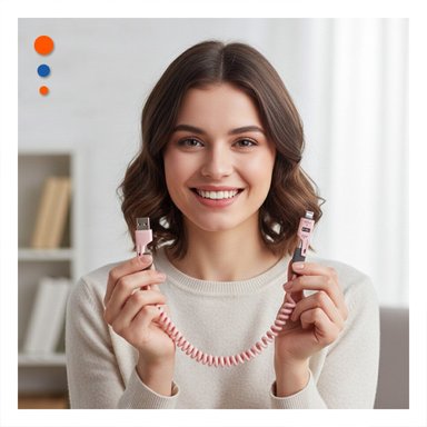 PACK2 ACCESORIO RESORTE 4 EN 1 USB C 1,5M ROSADO CABLE PARA DISPOSITIVOS - 2