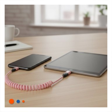 PACK2 ACCESORIO RESORTE 4 EN 1 USB C 1,5M ROSADO CABLE PARA DISPOSITIVOS - 3