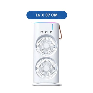 PACK2 HUMIDIFICADOR VENTILADOR CON 2 VENTILADORES BLANCO PARA AIRE DE HOGAR Y+REGALO STICKER - 4
