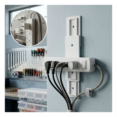 PACK2 SUJETADOR AUTOADHESIVO PARA EXTENSION BLANCO 10X4CM BASE REGLETA PARED - 5