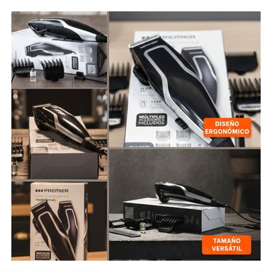 PACK2 CORTADORA CABELLO PREMIER NEGRA PARA ESTILO MASCULINO EN CASA Y+PAPEL REGALO - 3
