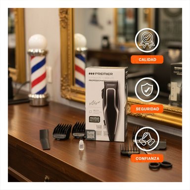 CORTADORA CABELLO PREMIER NEGRA PARA CORTE PRACTICO EN HOGAR Y+PAPEL REGALO - 3