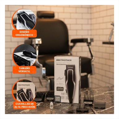 CORTADORA CABELLO PREMIER NEGRA PARA CORTE PRACTICO EN HOGAR Y+PAPEL REGALO - 5
