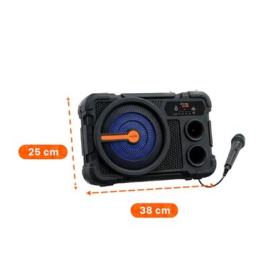 PACK4 BOCINA 8 PULG NEGRO CON MICROFONO BLUETOOTH RECARGABLE AUDIO PARA KARAOKE - 4