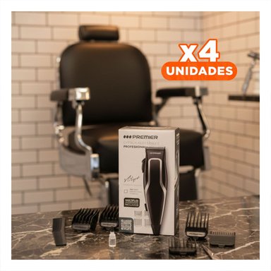 PACK4 AFEITADORA CABELLO PREMIER NEGRA PARA ARREGLO MASCULINO EN CASA - 1
