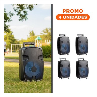 PACK4 EQUIPO NEGRO CON MICROFONO CON SONIDO NATURAL PARA ENCUENTROS Y+REGALO STICKER - 1