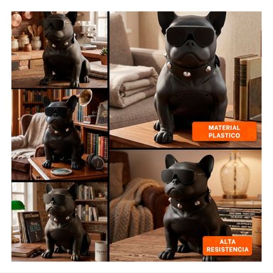 PACK6 ALTAVOZ CREATIVO EN COLOR NEGRO CON FIGURA CANINA Y+PAPEL REGALO - 3