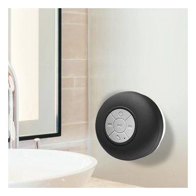 PACK6 BOCINA NEGRO CON CONEXION BLUETOOTH PARA ESCUCHAR MUSICA BAJO LA DUCHA Y+REGALO STICKER - 3