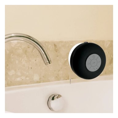 PACK6 BOCINA NEGRO CON CONEXION BLUETOOTH PARA ESCUCHAR MUSICA BAJO LA DUCHA Y+REGALO STICKER - 5