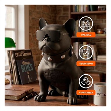 PACK4 PARLANTE EN COLOR NEGRO EN FORMA DE PERRO CON APARIENCIA CREATIVA DECORATIVA - 3