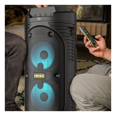 PACK4 PARLANTE TORRE BLUETOOTH CON LUZ LED NEGRO CON POTENCIA AMPLIFICADA Y+PAPEL REGALO - 5