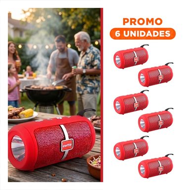 PACK6 ALTAVOZ PROFESIONAL ROJO TECNOLOGIA MODERNA PARA MUSICA, JUEGOS Y PELICULAS - 1