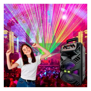 PACK2 PARLANTE TORRE BLUETOOTH CON LUZ LED NEGRO CON WOOFER ILUMINADO RGB Y+PAPEL REGALO - 2