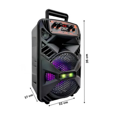 PACK2 PARLANTE TORRE BLUETOOTH CON LUZ LED NEGRO CON WOOFER ILUMINADO RGB Y+PAPEL REGALO - 4
