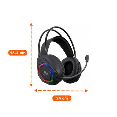 PACK4 AUDIFONOS PARA LAPTOP GAMER PRO CON MICROFONO NEGRO ESTEREO Y+REGALO STICKER - 4