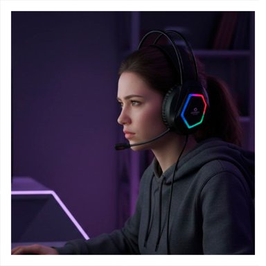 PACK4 AUDIFONOS PARA LAPTOP GAMER PRO CON MICROFONO NEGRO ESTEREO Y+REGALO STICKER - 5