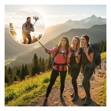PACK2 BRAZO SELFIE CON TRIPODE AJUSTABLE PARA CELULAR 1,8M - 5