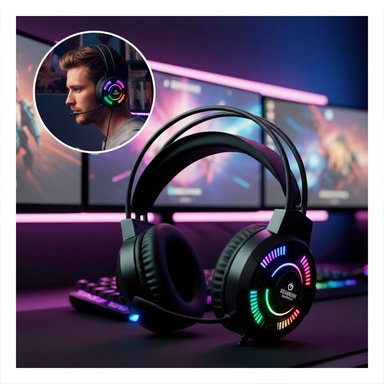 PACK2 AUDIFONO PARA COMPUTADORA GAMER CON MICROFONO INTEGRADO SONIDO ESTEREO NEGRO - 5