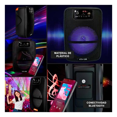 PACK6 ALTAVOZ KIMISO NEGRO CON ILUMINACION CAMBIANTE Y BAJO POTENTE Y+PAPEL REGALO - 3