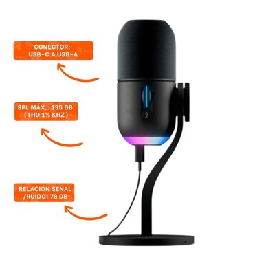 APARATO PENSADO PARA CREADORES Y STREAMERS CON TECNOLOGIA OVALADO NEGRO - 3