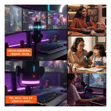 APARATO PENSADO PARA CREADORES Y STREAMERS CON TECNOLOGIA OVALADO NEGRO - 5