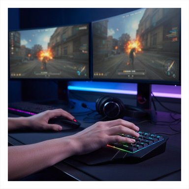 PACK4 MODULO DE JUEGO ERGONOMICO CON COMANDOS RAPIDOS PARA GAMING NEGRO - 3