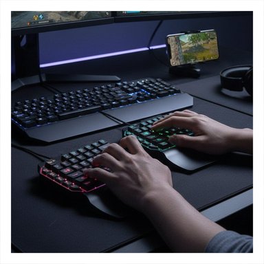 PACK4 MODULO DE JUEGO ERGONOMICO CON COMANDOS RAPIDOS PARA GAMING NEGRO - 5