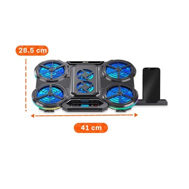 DISPOSITIVO AIRBOOM QUE ENFRIA EQUIPOS CON 6 VENTILADORES NEGRO - 4