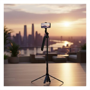 PACK2 BASE SELFIE CON ROTACION AUTOMATICA Y PALO EXTENSIBLE NEGRO Y+PAPEL REGALO - 2