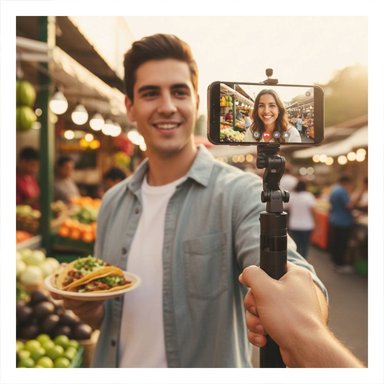 PACK2 BASE SELFIE CON ROTACION AUTOMATICA Y PALO EXTENSIBLE NEGRO Y+PAPEL REGALO - 5