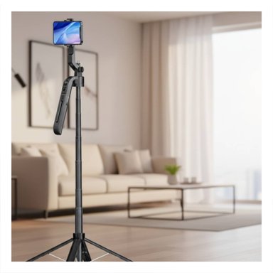 PACK4 BASE SELFIE CON TECNOLOGIA AI PARA GRABACION CON CELULAR NEGRO Y+PAPEL REGALO - 2