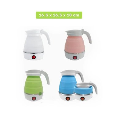 PACK6 CAFETERA DE AGUA ELECTRICA PORTATIL 600ML VERDE PARA HOGAR Y+REGALO STICKER - 4