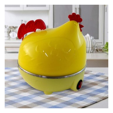 PACK4 HERVIDOR COMPACTO GALLINA DE HUEVOS AMARILLO PARA COCINA - 5